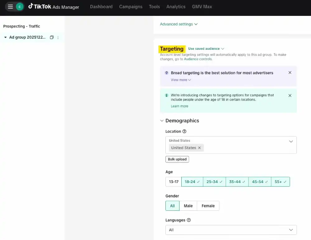 Configure Your Ad Group Targeting