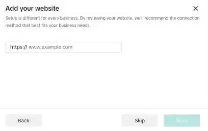 Enter your website URL