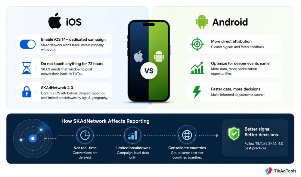 Separate campaign structures of iOS and Android