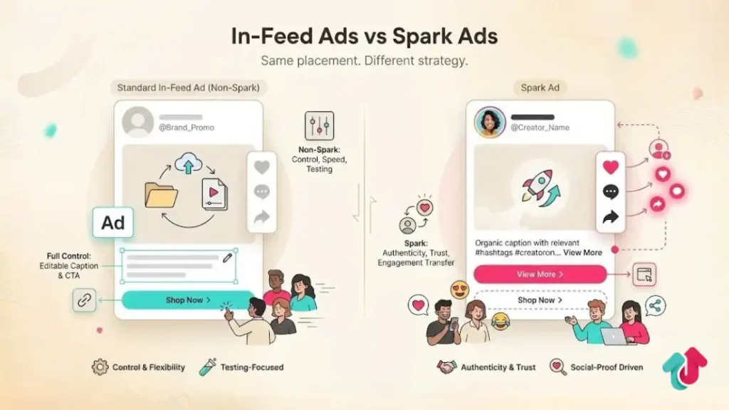 In-Feed vs. Spark Ads