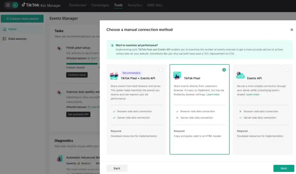 Install the TikTok Pixel