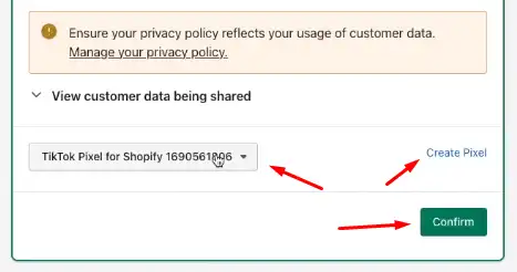 Select your existing pixel or create a new one