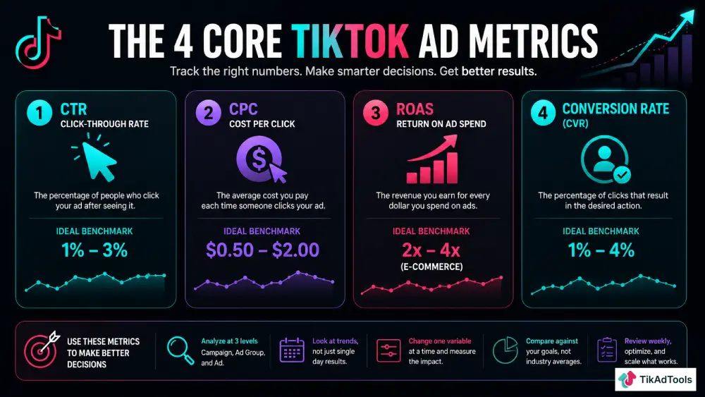 The four core TikTok ad metrics