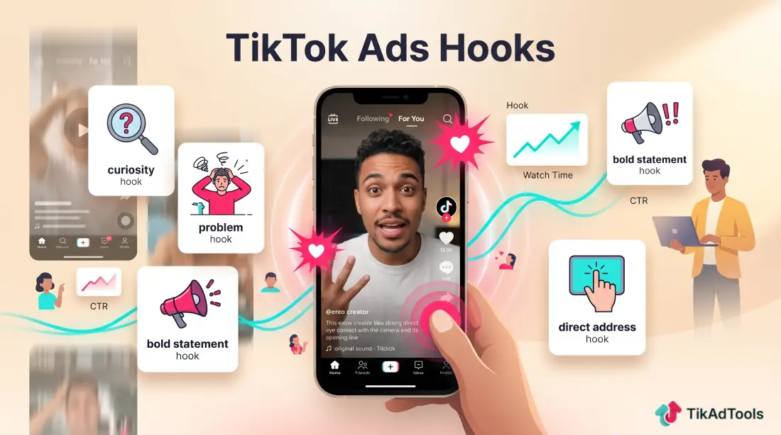 TikTok Ads Hooks: Types, Benchmarks, and How to Write Ones That Actually Convert