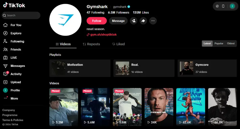 TikTok Ads Gymshark