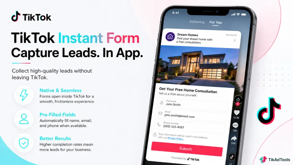 TikTok Instant Form preview on a mobile screen