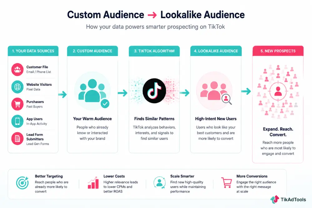 Custom audience to lookalike audience workflow