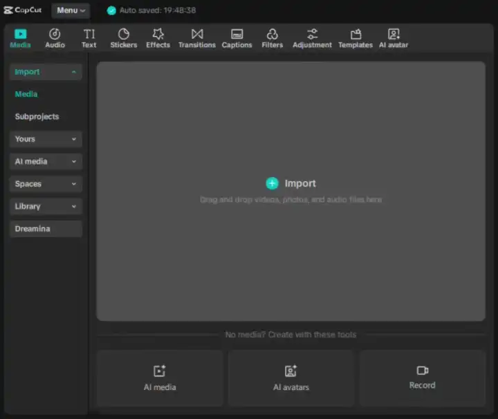 Import your raw footage
