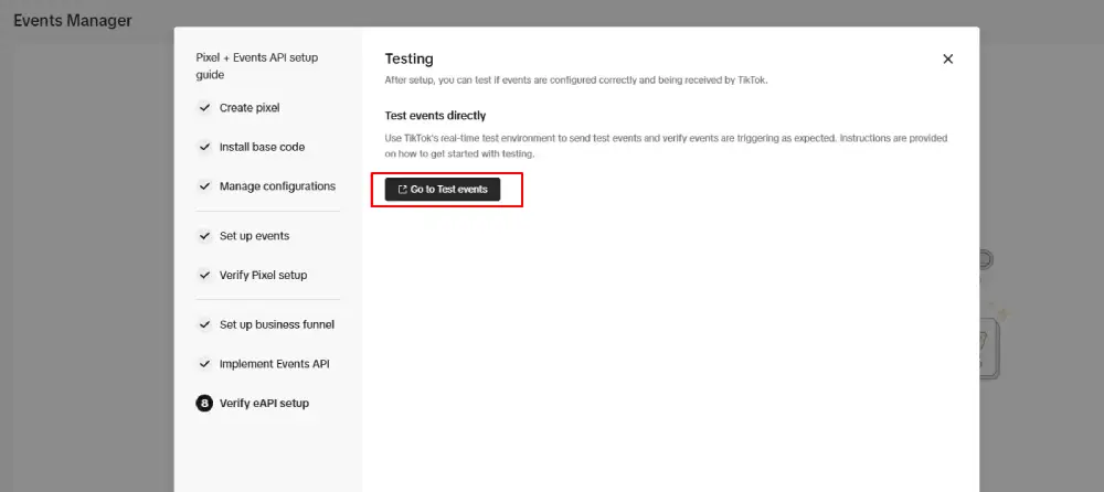 Test with the Test Events tool
