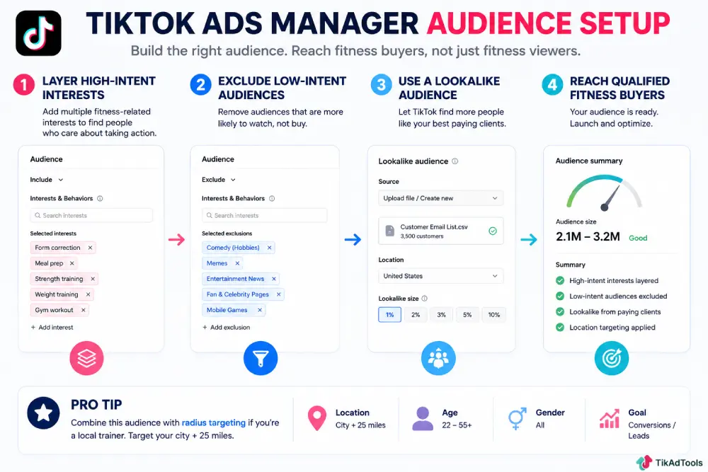 TikTok Ads Manager audience setup