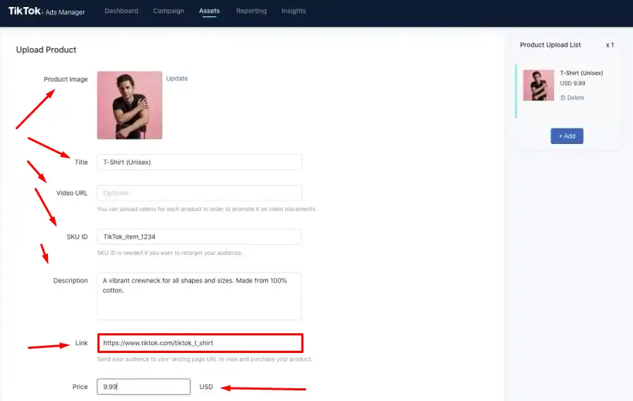 Upload your product data