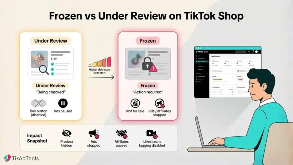 TikTok Shop Frozen vs Under Review