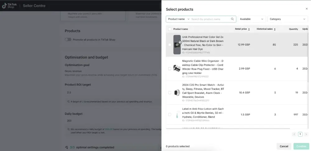 Choose what you want to promote in a GMV Max ads