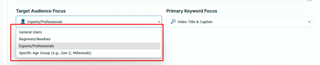 Select your target audience focus