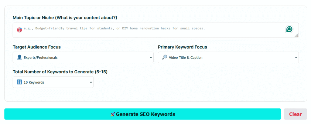TikTok Keywords Generator