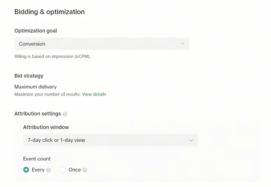 TiKTok Optimisation and Bid Strategy