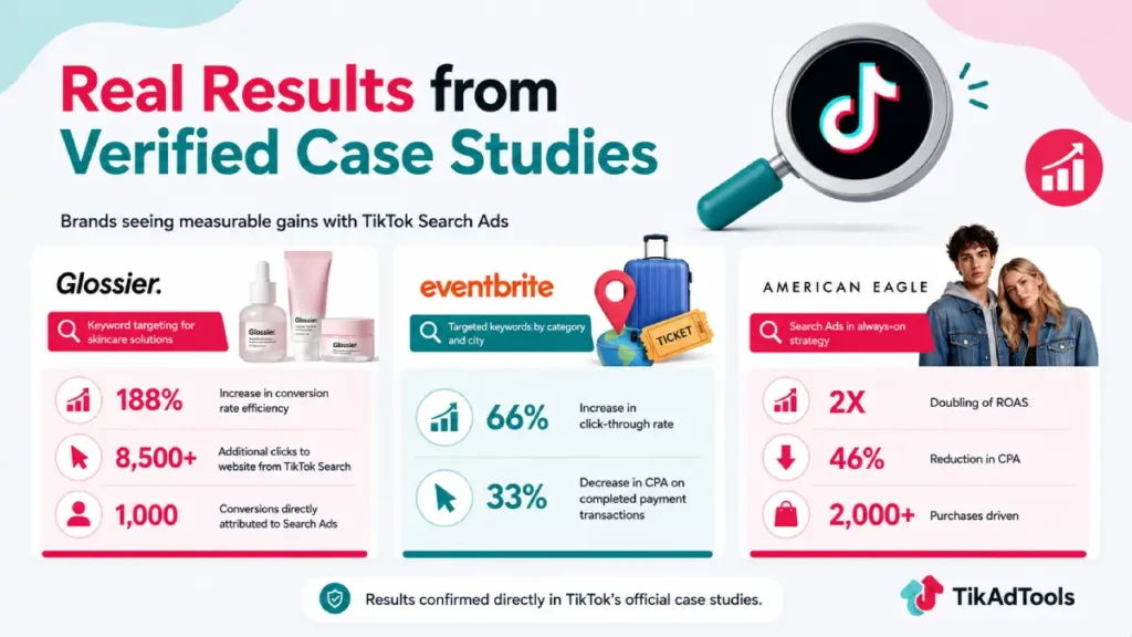 TikTok Search Ads results from verified case studies